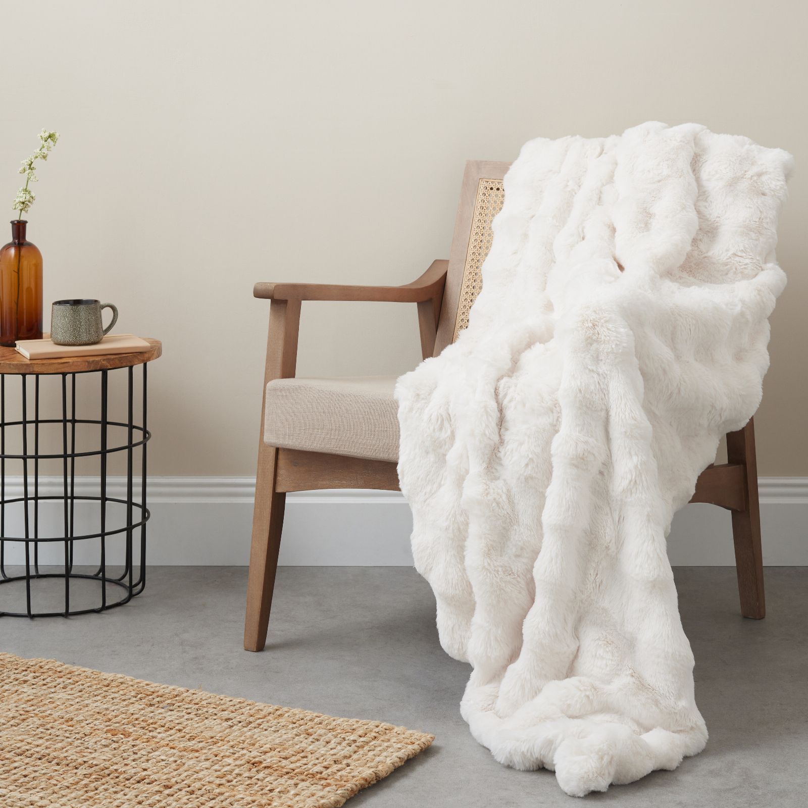 Cozee Home Giftable Textured Luxury Faux Fur Throw