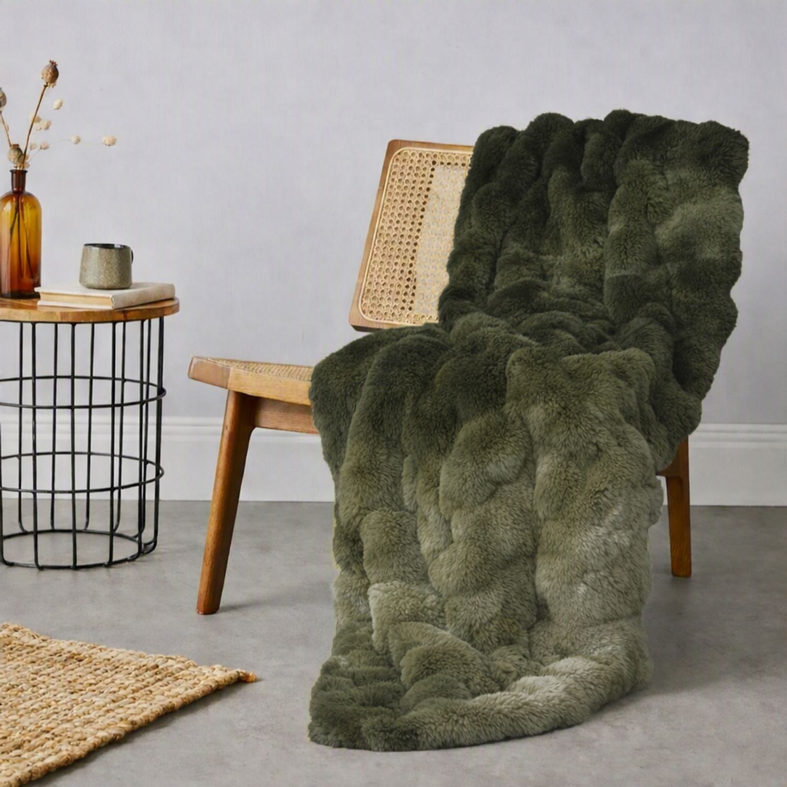Cozee Home Giftable Textured Luxury Faux Fur Throw