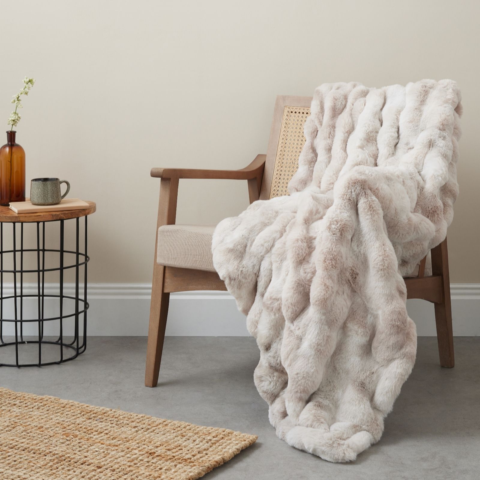 Cozee Home Giftable Textured Luxury Faux Fur Throw