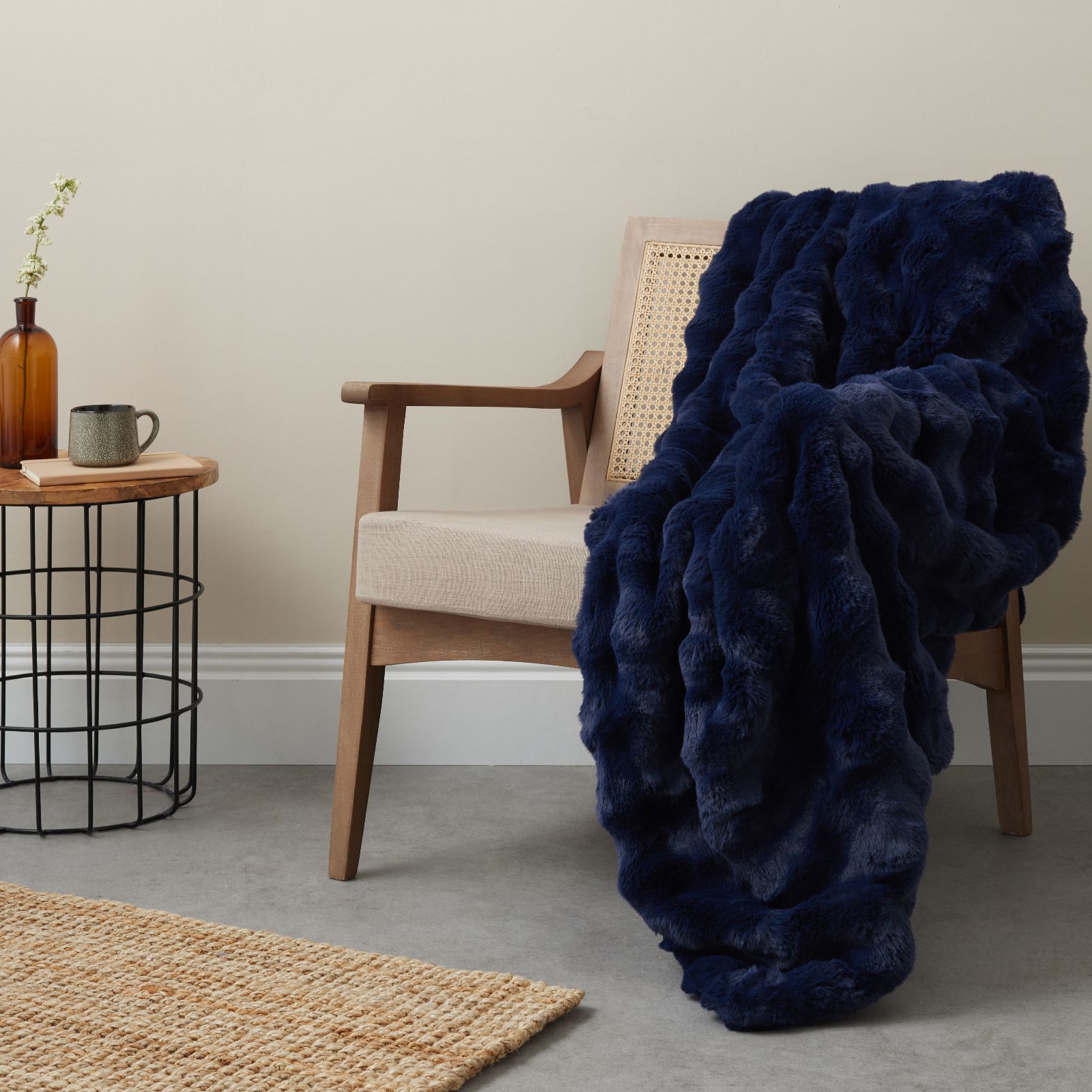 Cozee Home Giftable Textured Luxury Faux Fur Throw