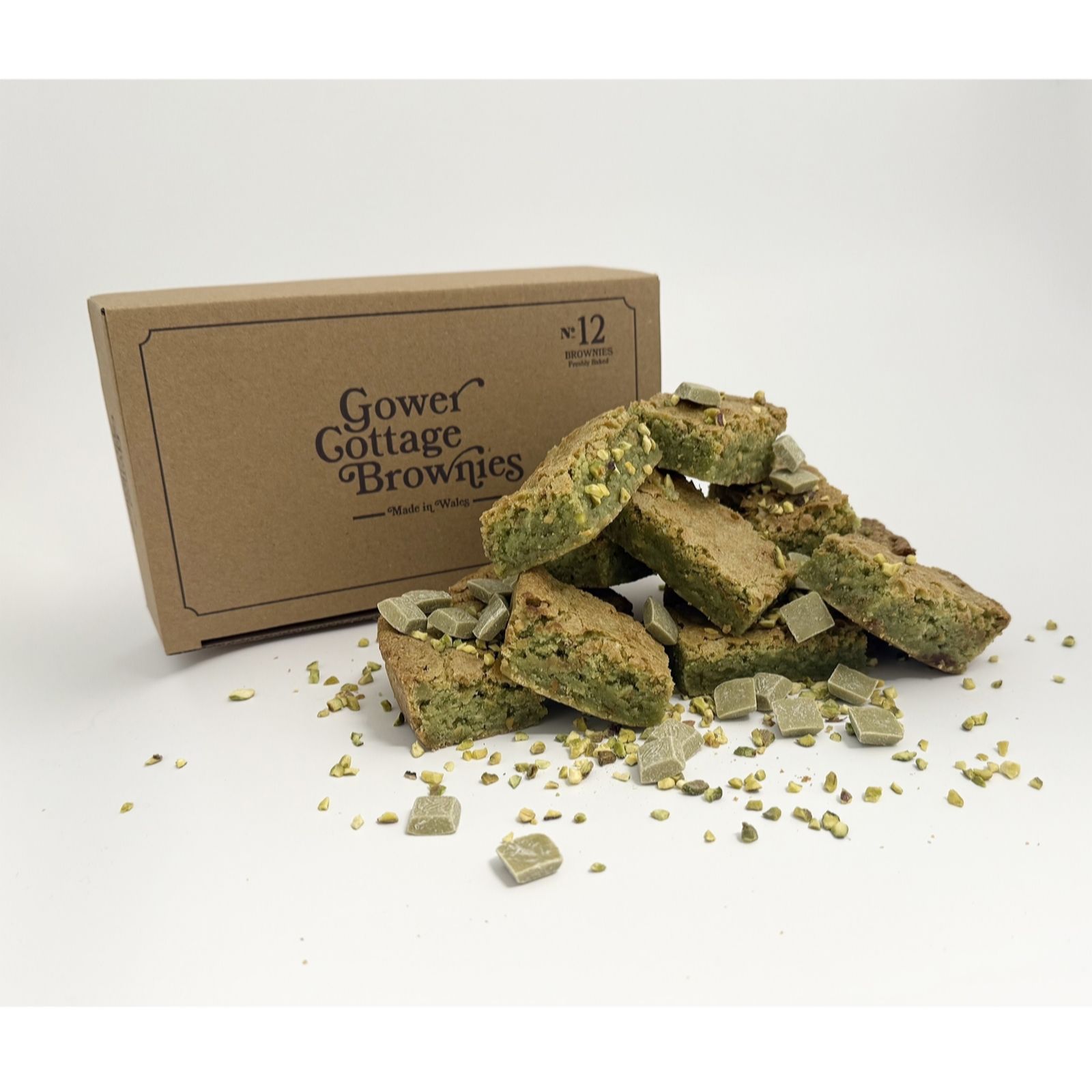 Gower Cottage Limited Edition Set of 12 Pistachio Brownies