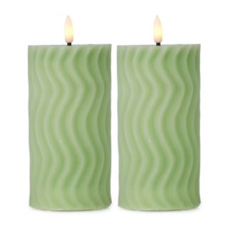 Sara By Sara Davies Set of 2 Flameless Pillar Candles