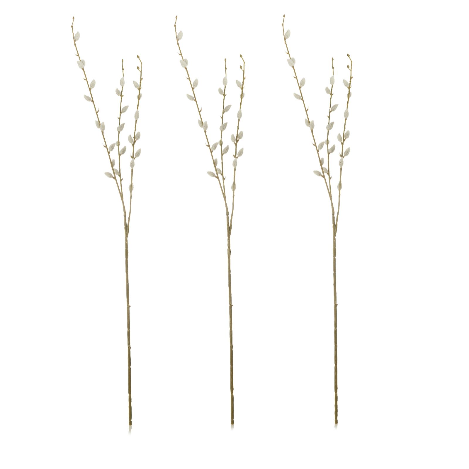 K by Kelly Hoppen Set of 3 Faux Pussy willow Stems - QVC UK
