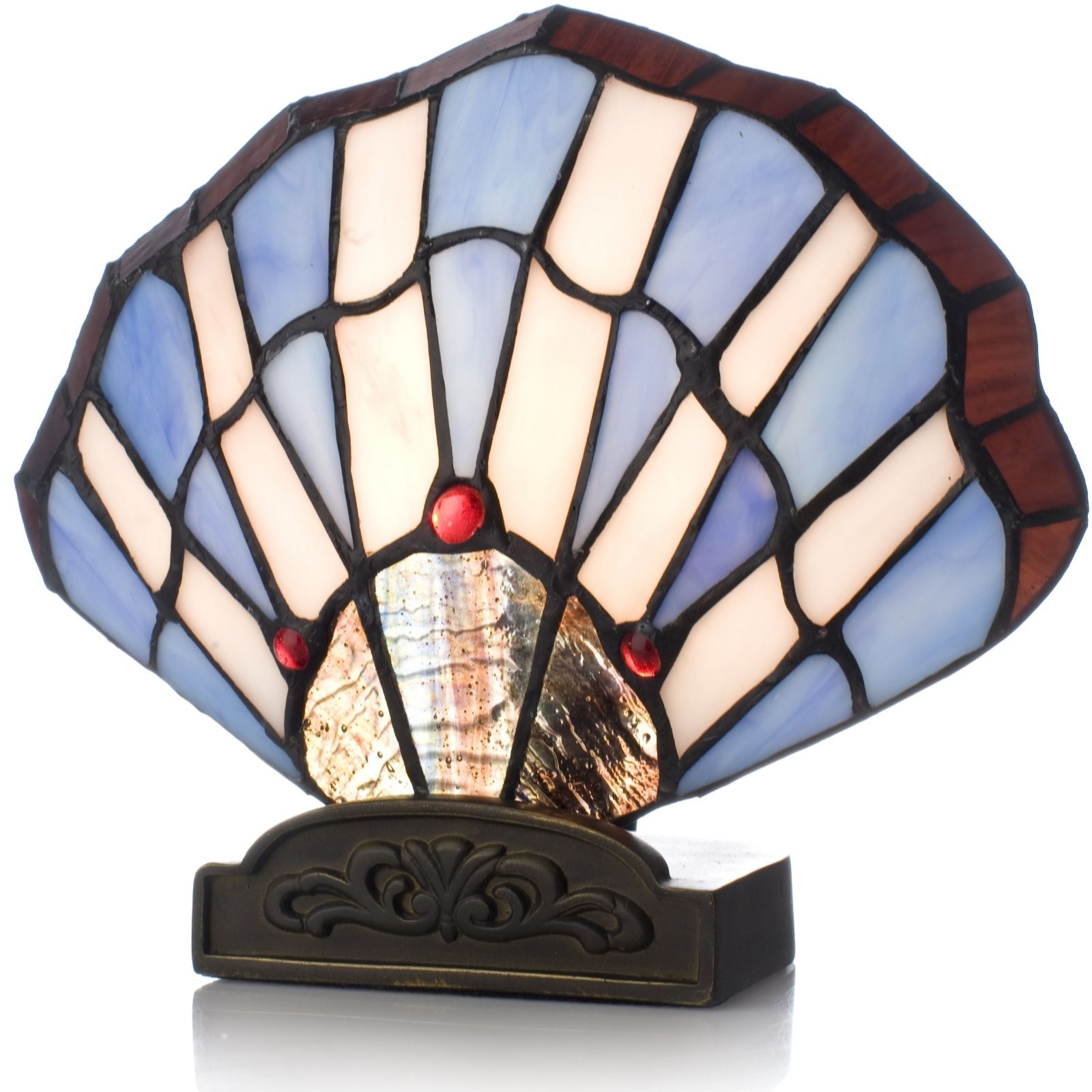 Tiffany Style Handcrafted Clam Shell Novelty Lamp Qvc Uk