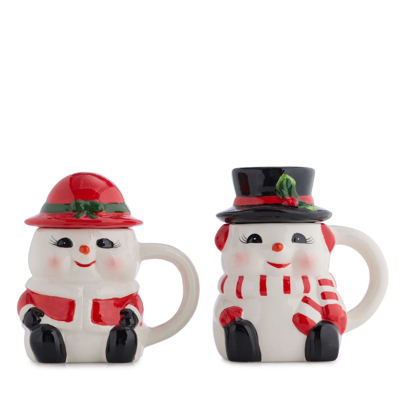 Mr Christmas Set Of 2 Mugs With Lids