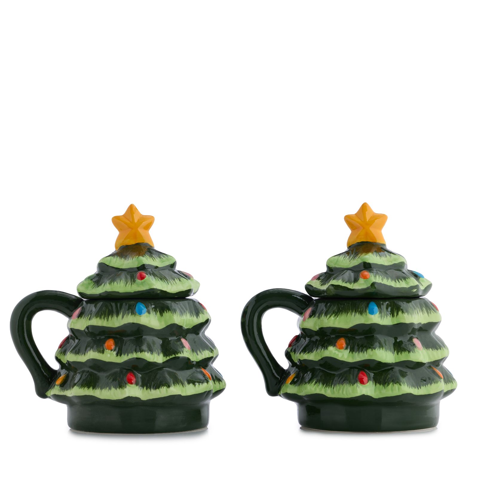 Mr Christmas Set Of 2 Mugs With Lids