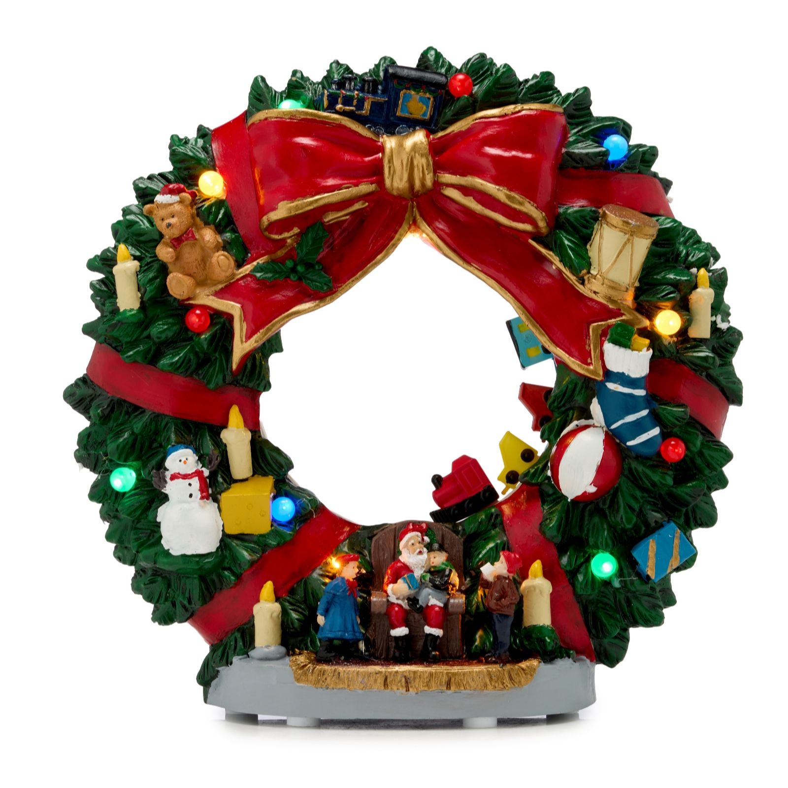 Santa Express Pre Lit Nostalgic Train Wreath Moving Decor