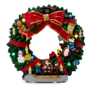 Santa Express Pre Lit Nostalgic Train Wreath Moving Decor