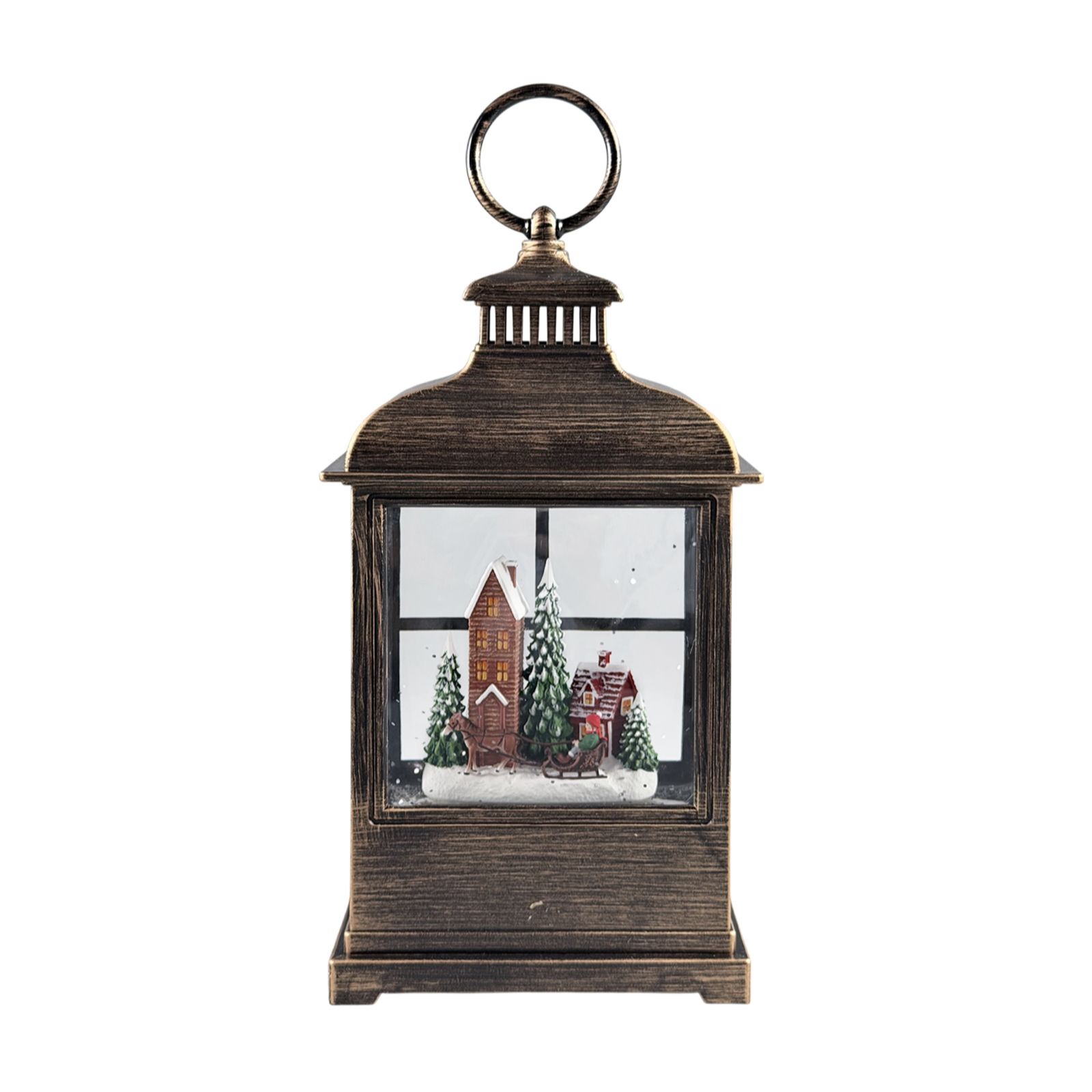 Home Stories Pre Lit Winter Village Scene Water Spinner