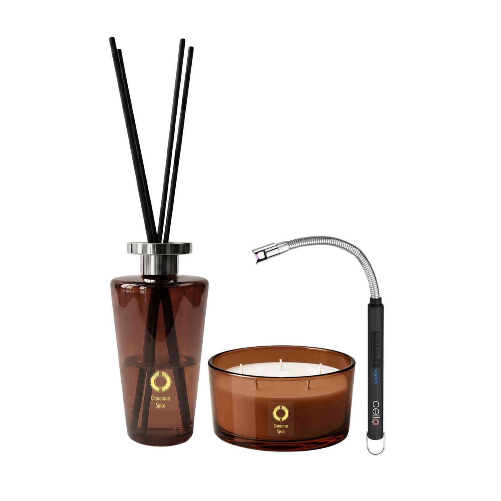 Cello Lux Diffuser 1L & Lux 5 Wick Candle 600gm with Lighter