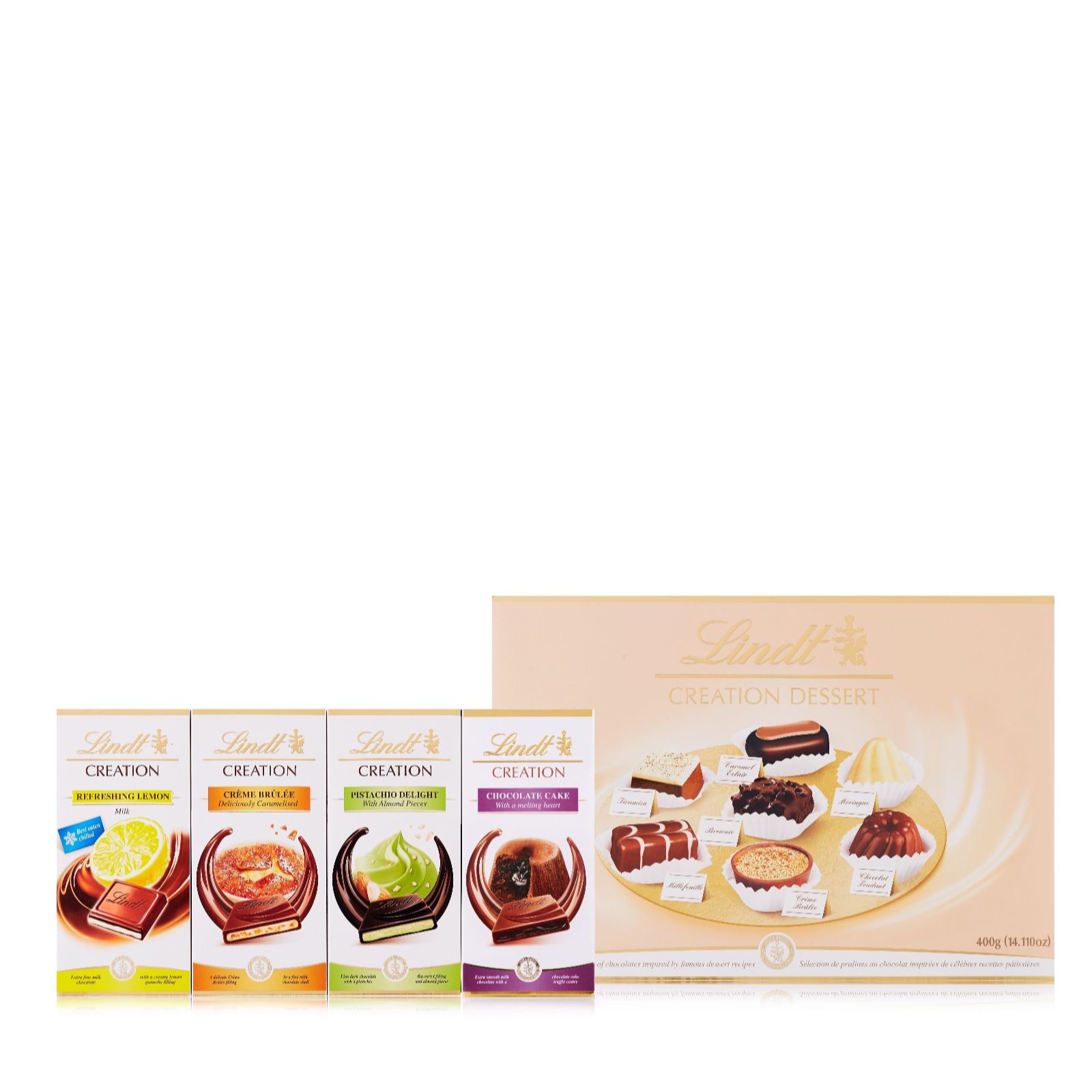 Lindt Set of 4 Creations Bars & Creations Box of Chocolates