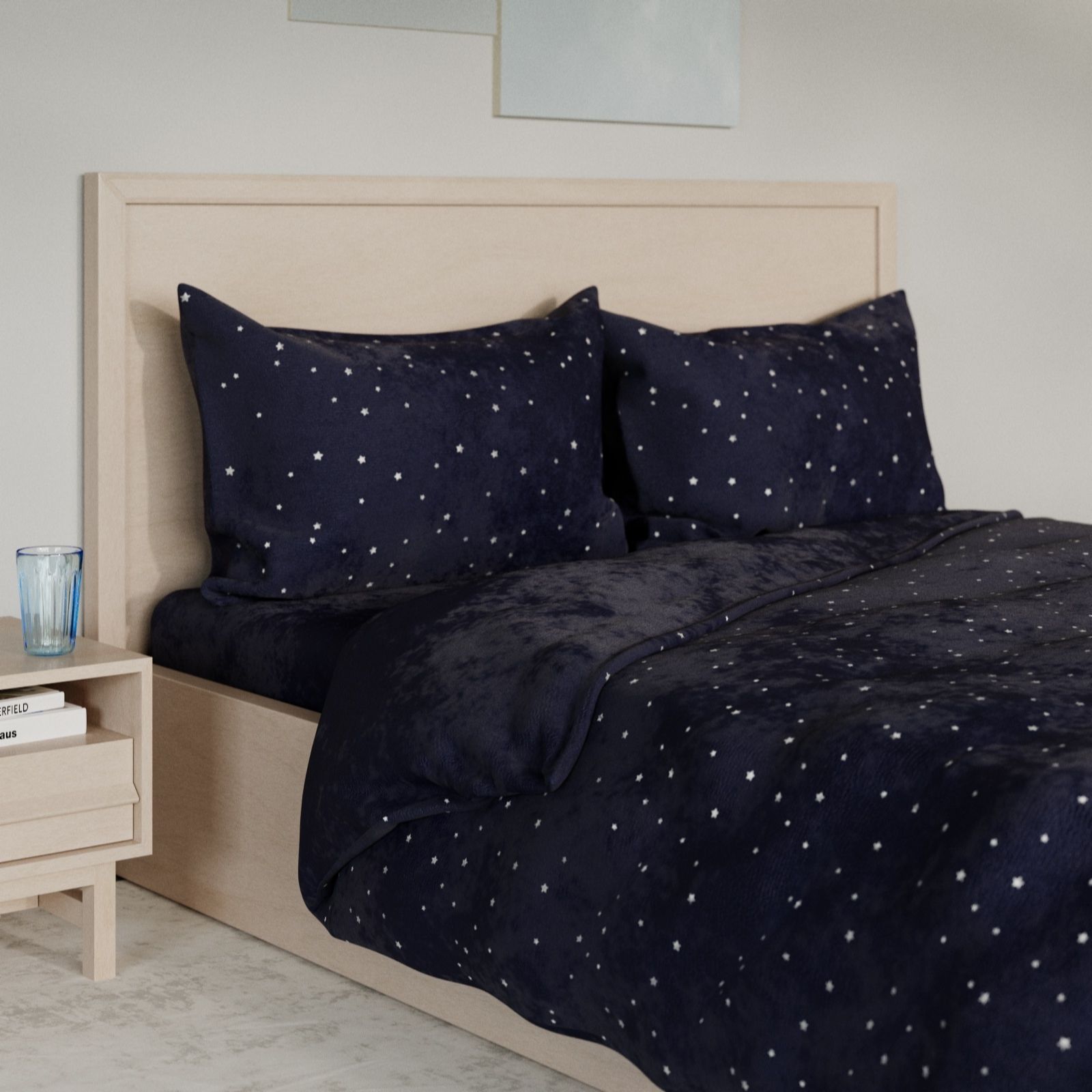 Cozee Home Velvetsoft Starry Night 4 Piece Duvet Set