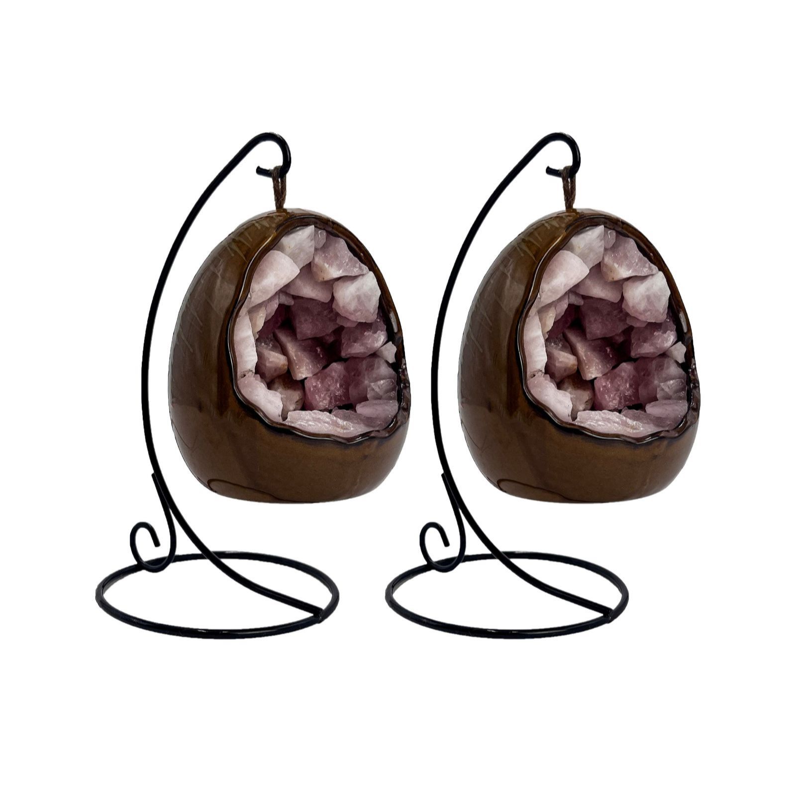 Cello Set of 2 Crystal Earth Egg Lamp
