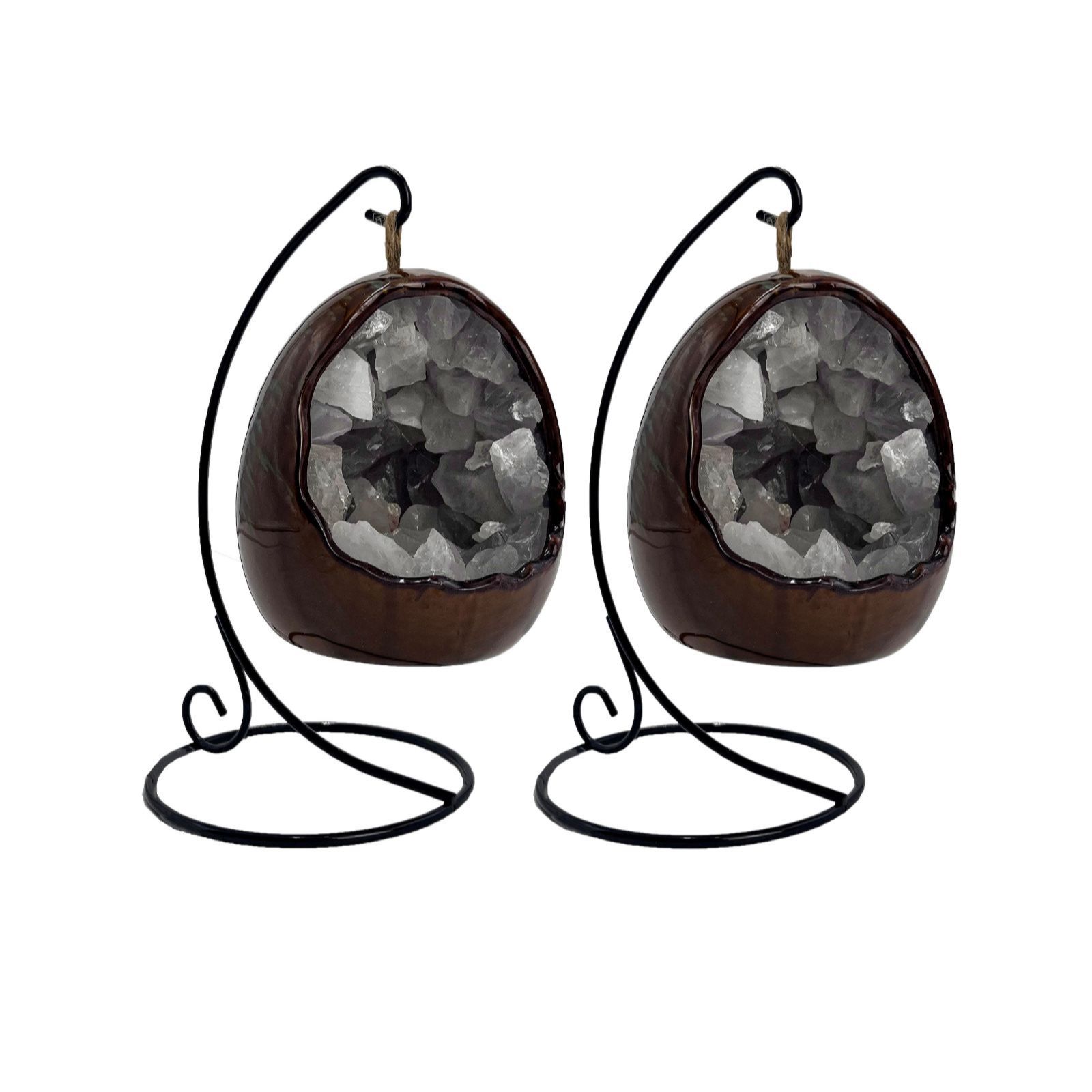 Cello Set of 2 Crystal Earth Egg Lamp