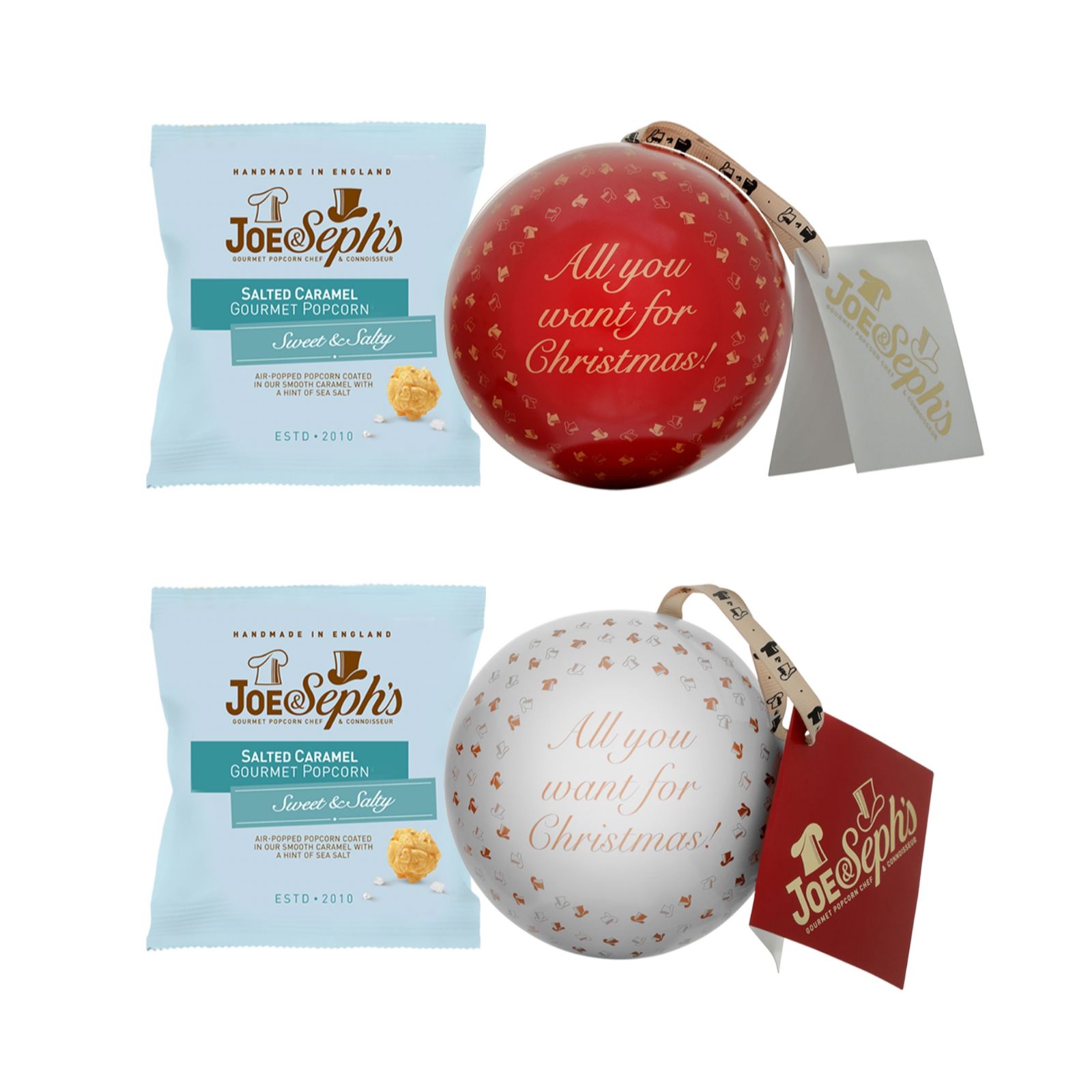 Joe & Sephs Set of 4 Popcorn Baubles