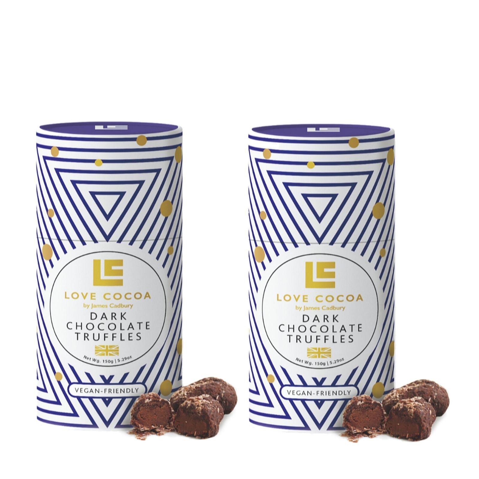 Love Cocoa Set of 2 Dark Chocolate Truffle Boxes QVC UK