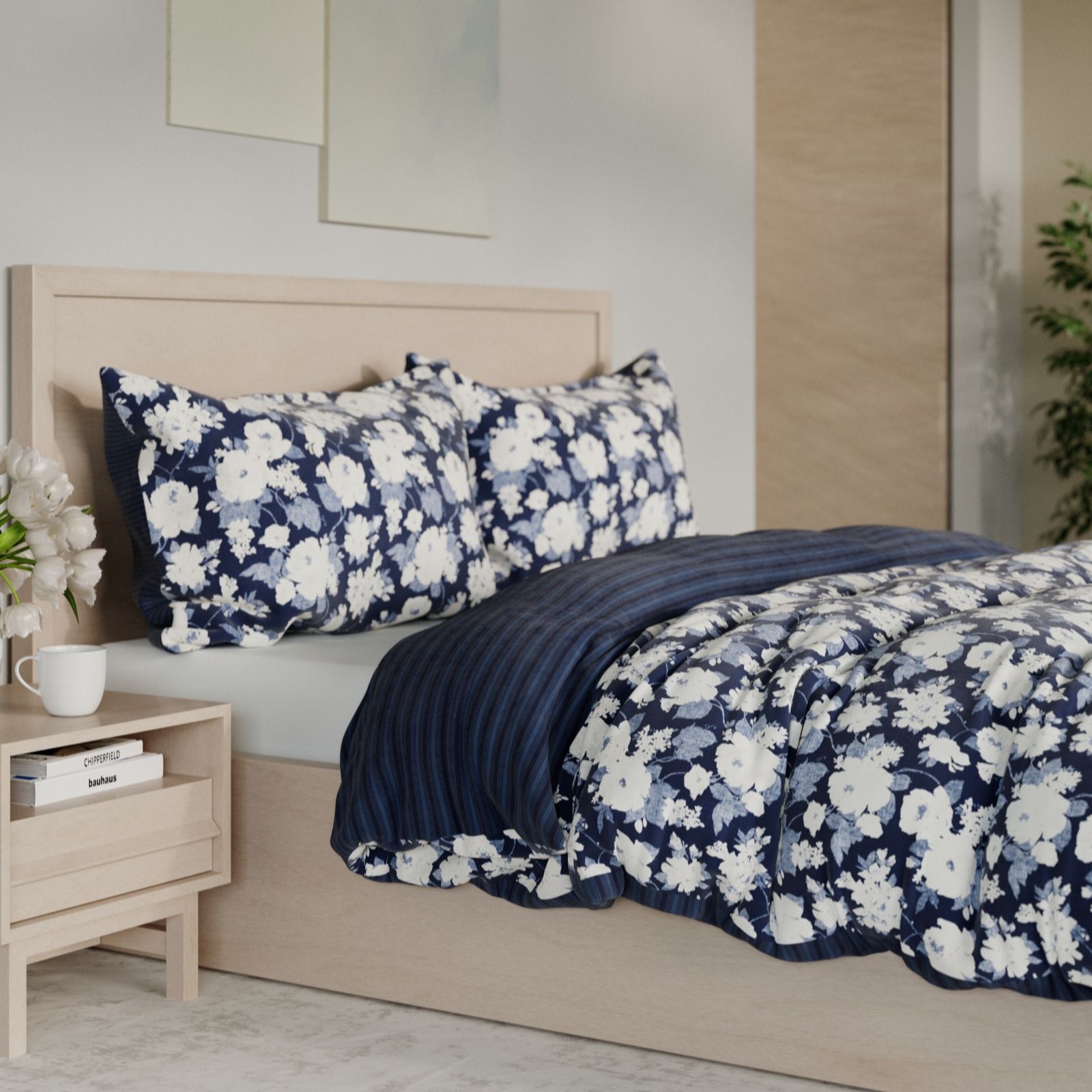 Cozee Home Velvetsoft Floral 4 Piece Duvet Set