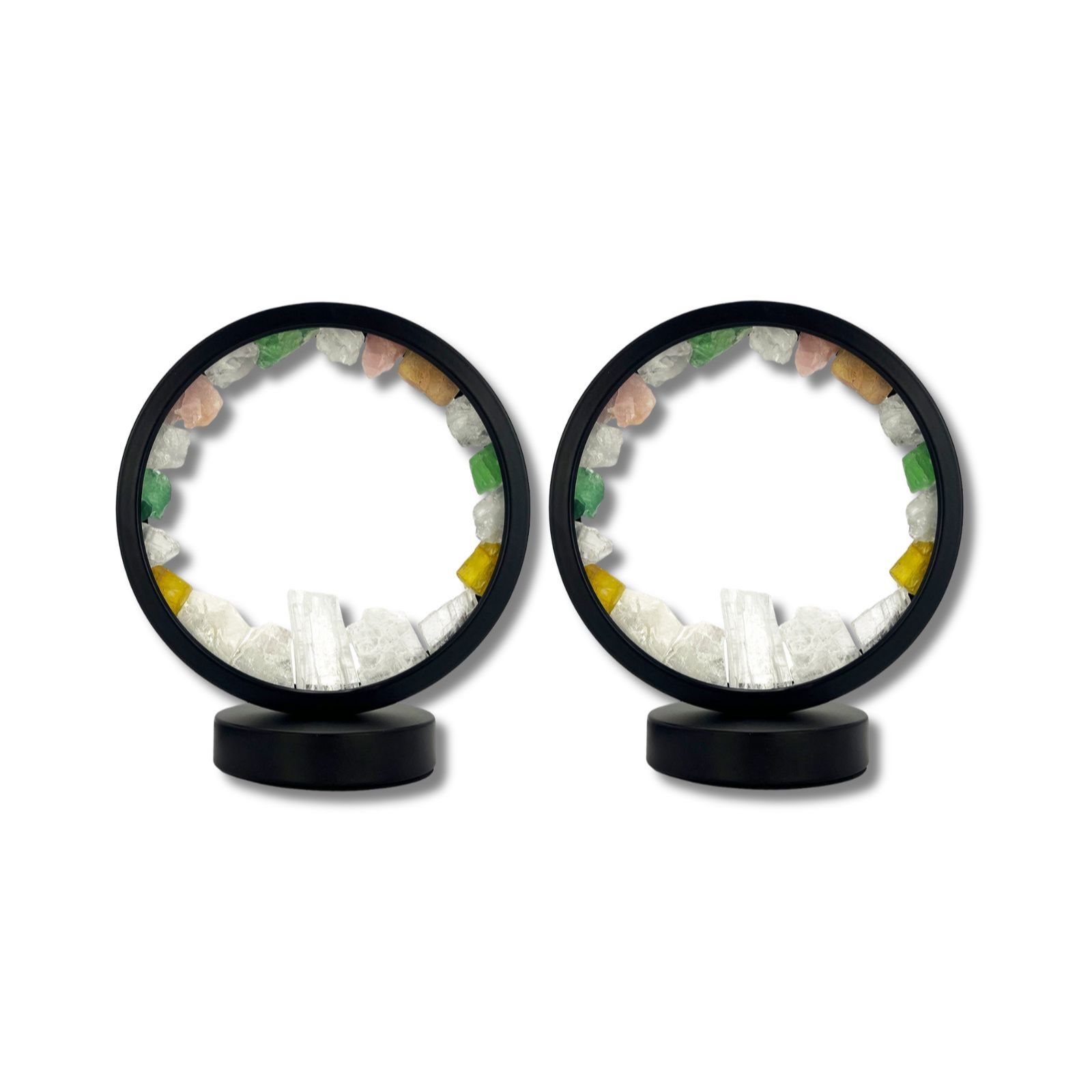 Cello Set of 2 Round Crystal Earth Lamps