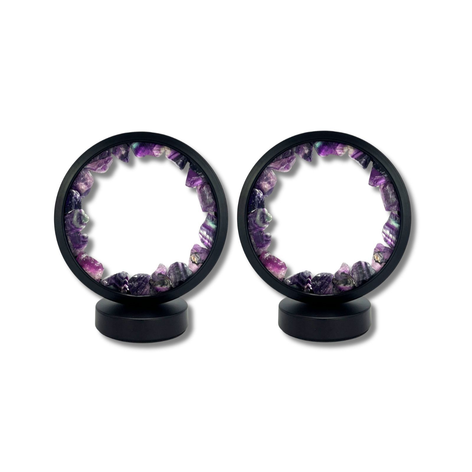 Cello Set of 2 Round Crystal Earth Lamps