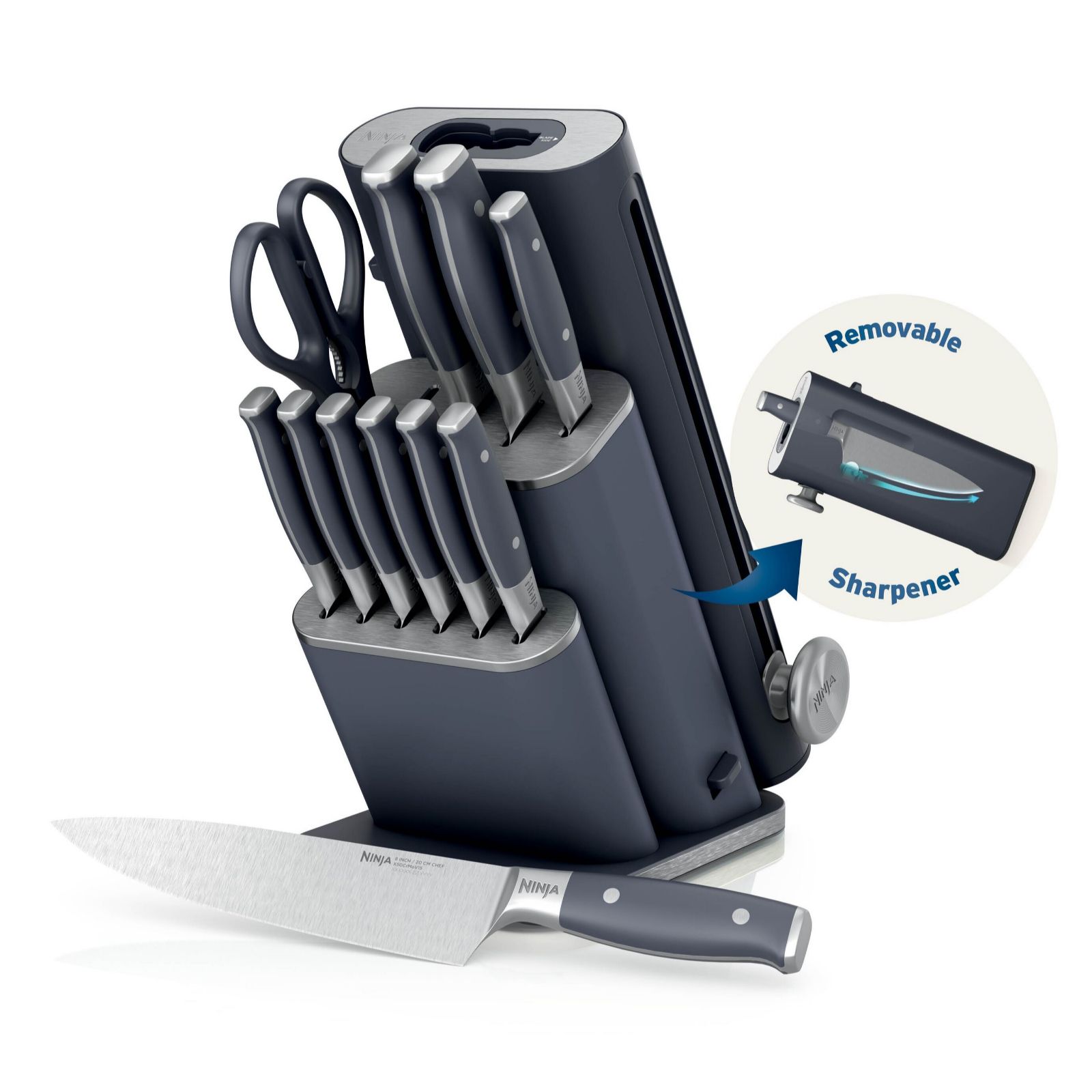 Ninja StaySharp 13-Piece Knife Block Set & Removable Sharpener