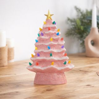 Mr Christmas 30cm Pre Lit Ceramic Tree