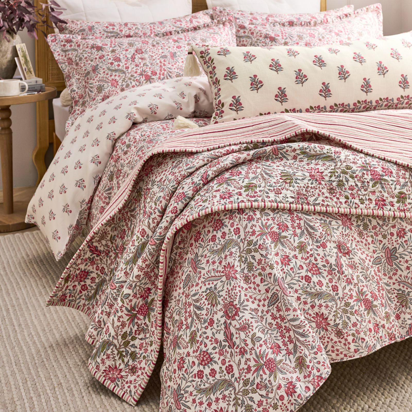 Christy Newstead Cotton Reversible Filled Coverlet