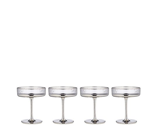 Bundleberry by Amanda Holden Set of 4 Fluted Coupe Champagne Glasses