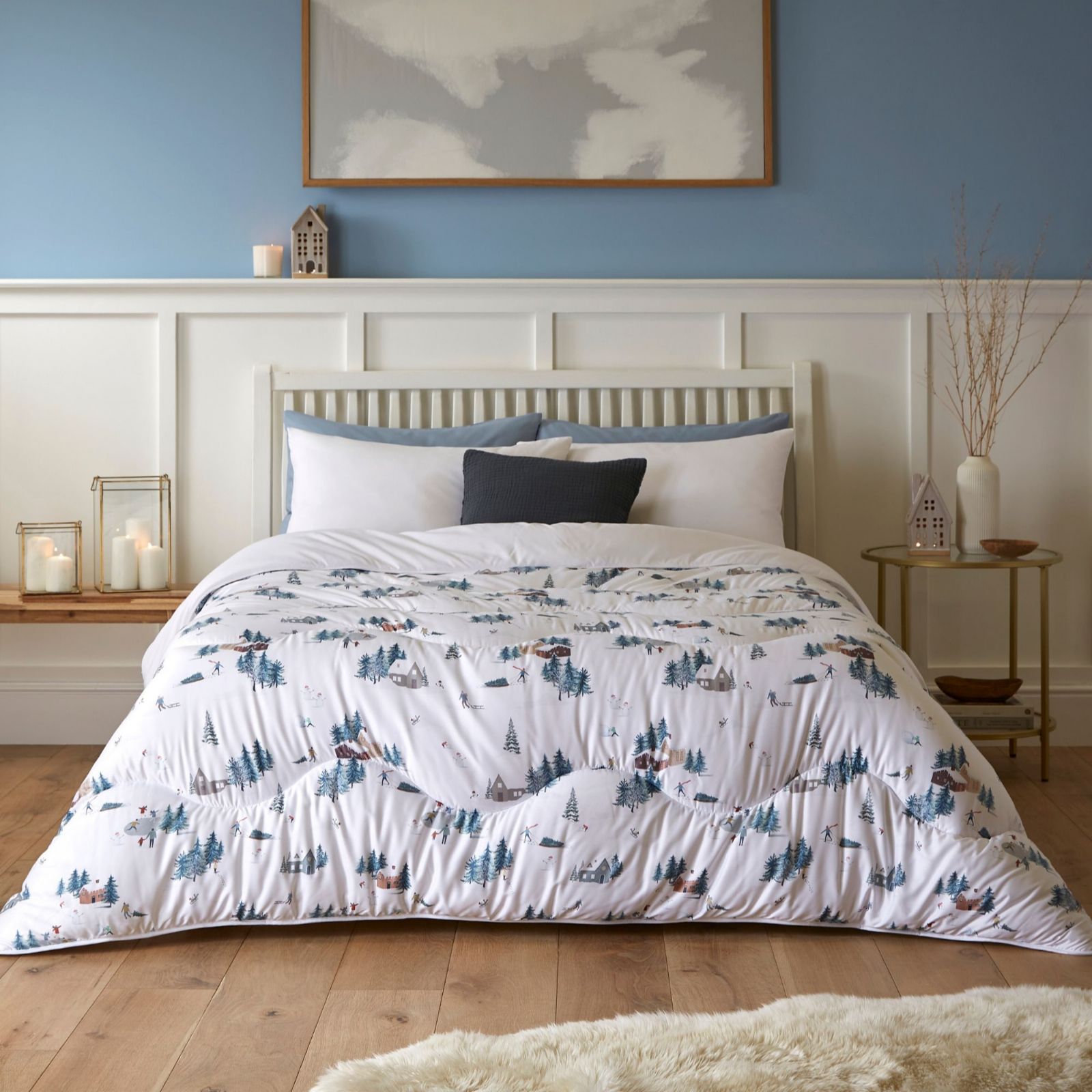 Night Lark Seersucker Snow Day Coverless 10.5 Tog Duvet & Pillowcase Set