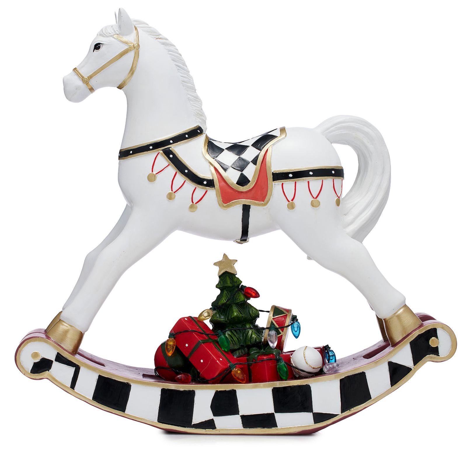 Home Stories 40cm Pre Lit LED Vintage Rocking Horse