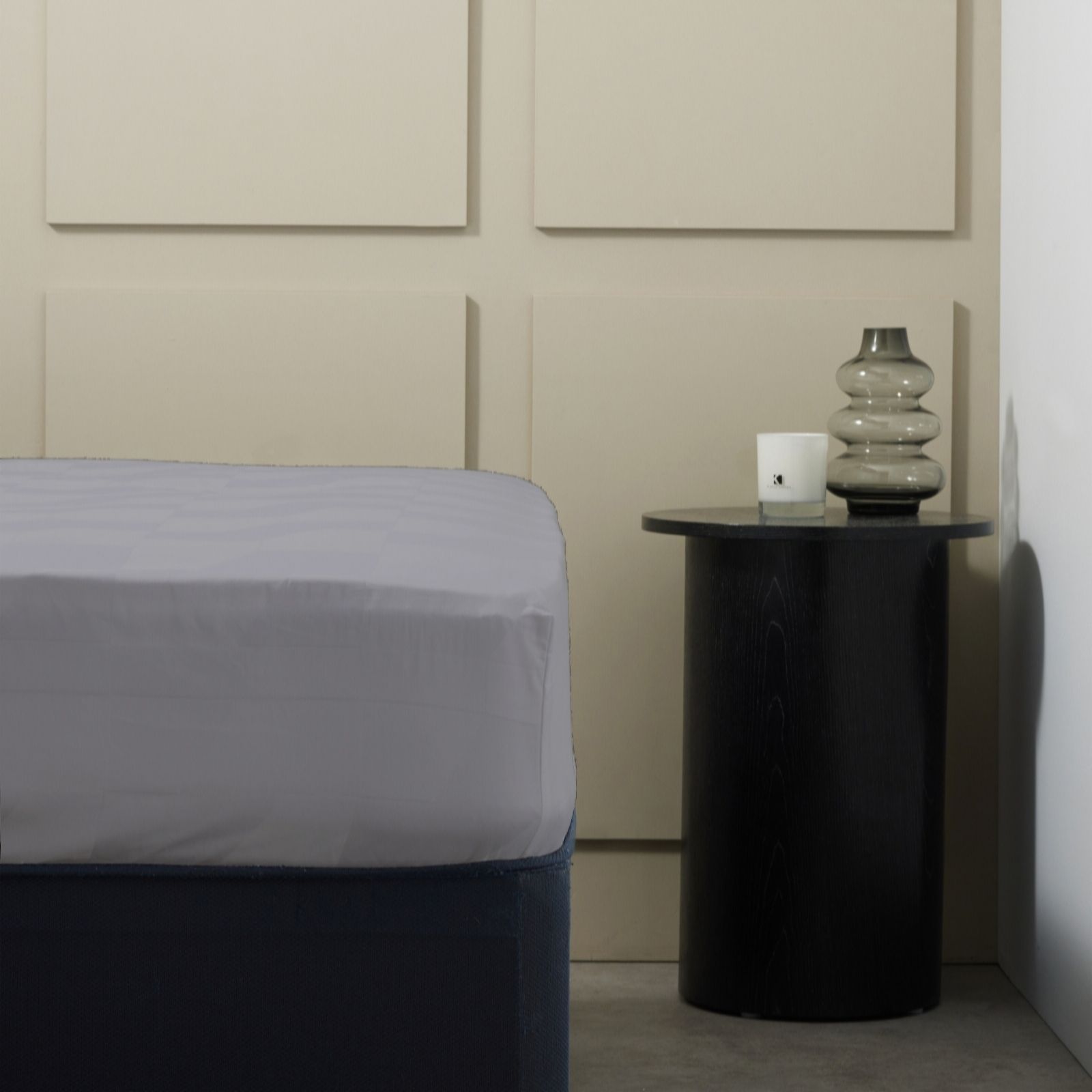 Outlet K by Kelly Hoppen 100% Cotton 1x Jacquard& 1x Plain Fitted Sheet