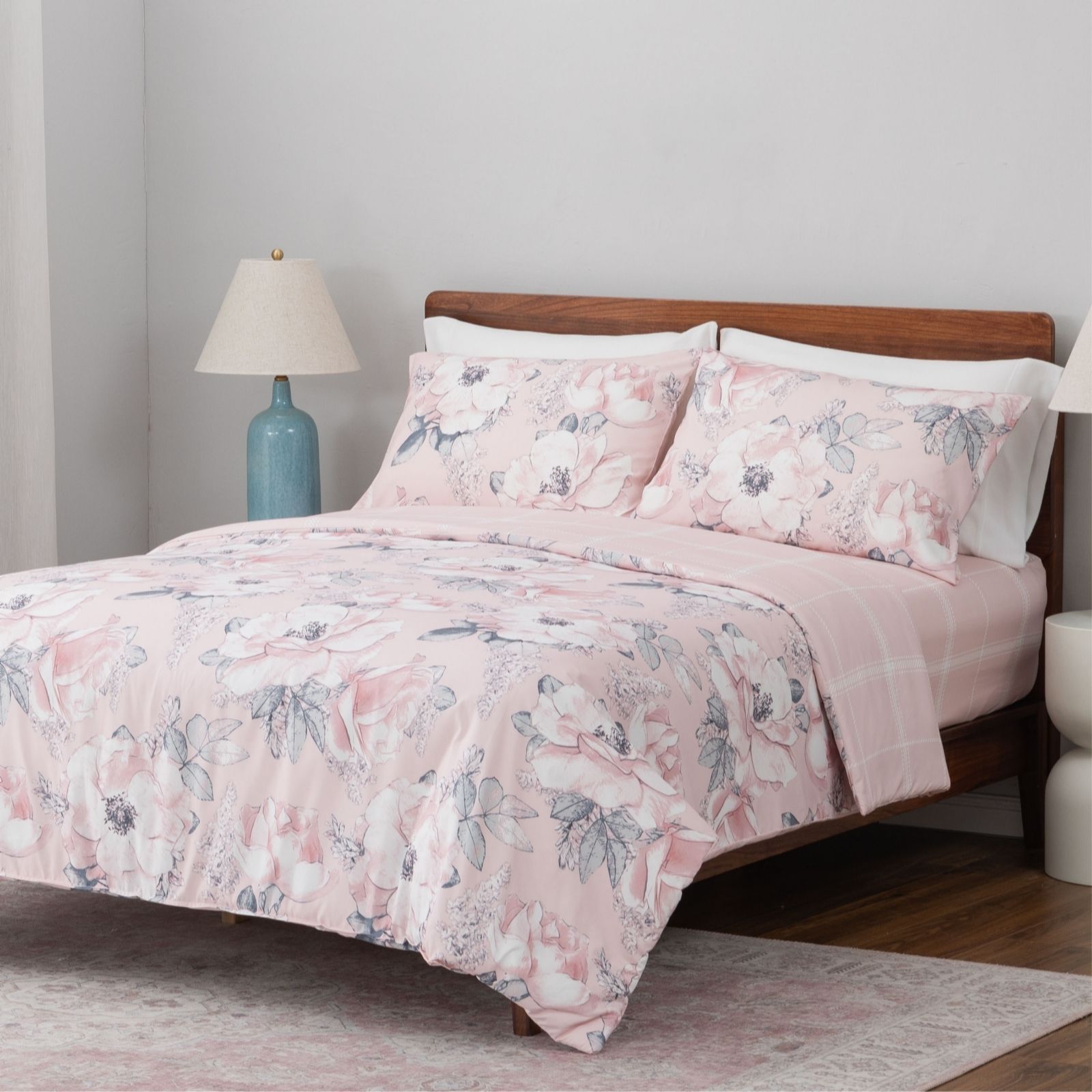 Outlet Supersoft by Cozee Home Reversible Floral 4 Piece Duvet Set