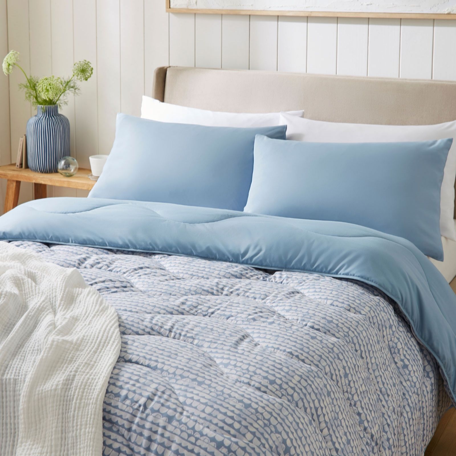 Night Lark Coastal Calm 6 Tog Coverless Duvet & Pillowcase Bundle