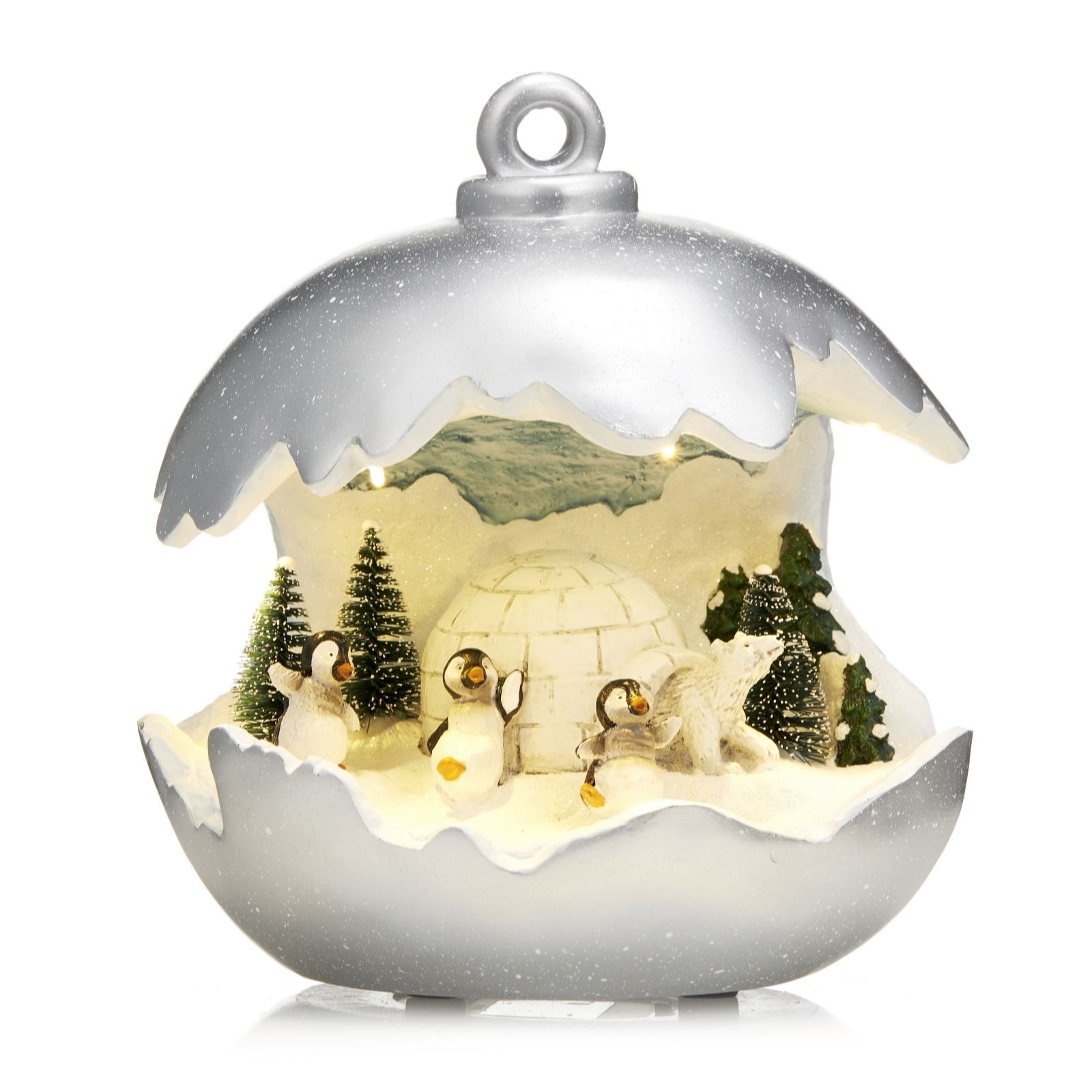 Outlet Santas Express PreLit Sphere with Christmas Character Scene