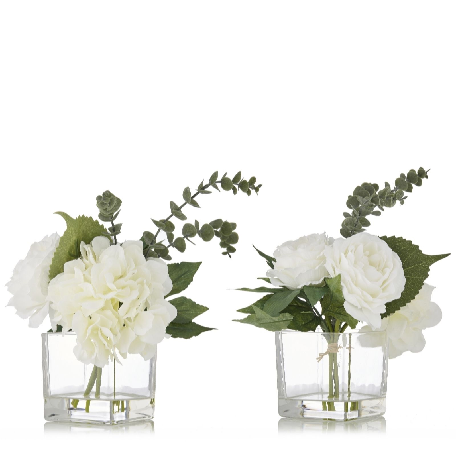 Outlet JM by Julien Macdonald Set of 2 Peonies with Eucalyptus QVC UK