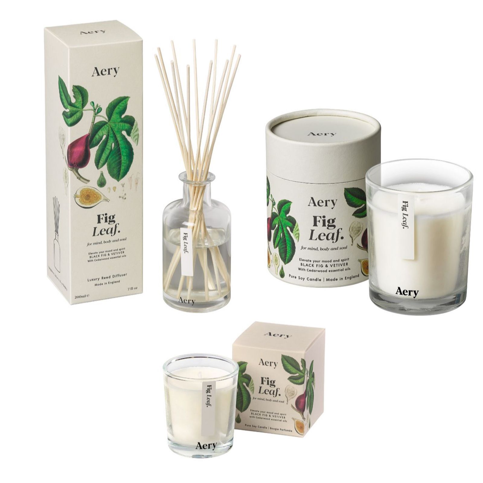 Aery Botanical Candle Votive & Diffuser Set