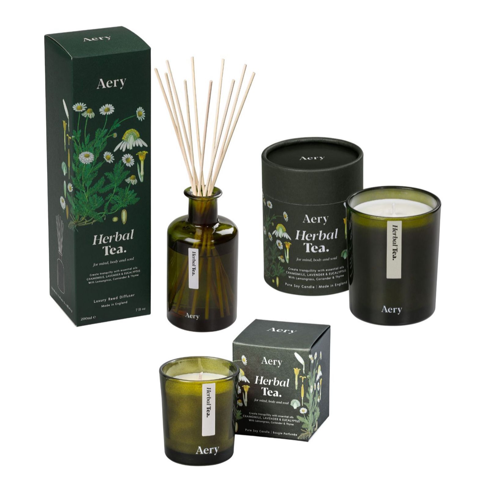 Aery Botanical Candle Votive & Diffuser Set