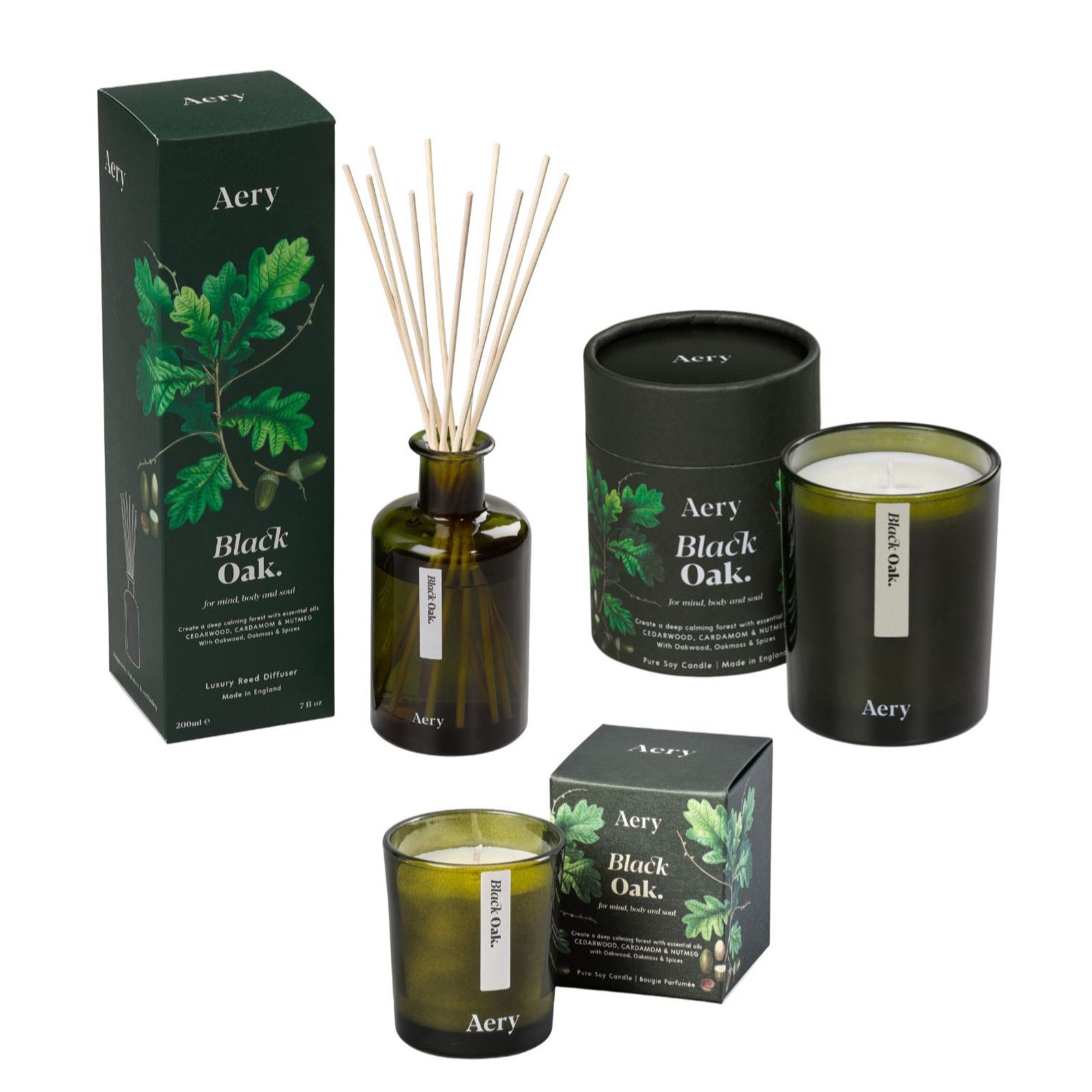 Aery Botanical Candle Votive & Diffuser Set