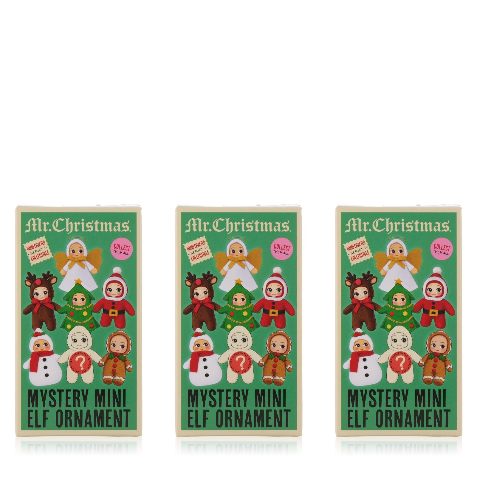 Mr Christmas Set of 3 Mystery Chracter Ornament In Box