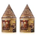 Santa Express Set of 2x 21cm Pre Lit Christmas Scene Houses