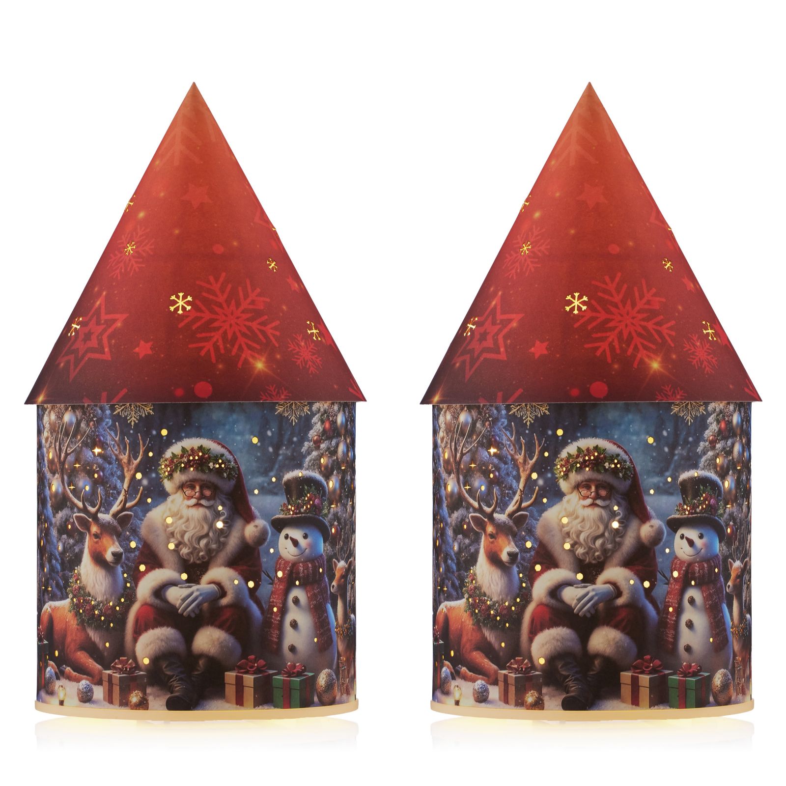 Santa Express Set Of 2 Pre Lit Christmas Scene Houses