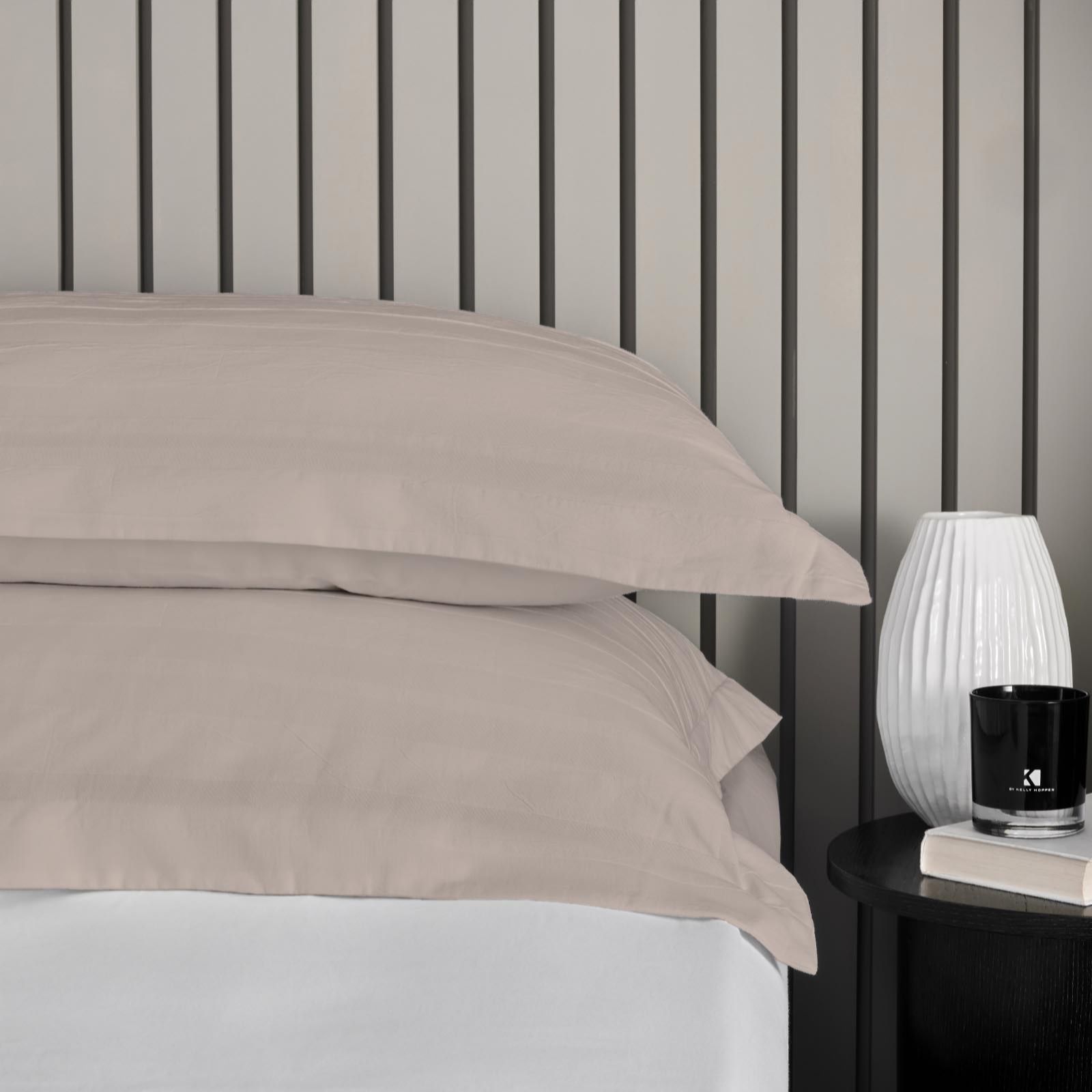 K by Kelly Hoppen 100% Cotton Striped Matelasse Set of 2 Oxford Pillowcases