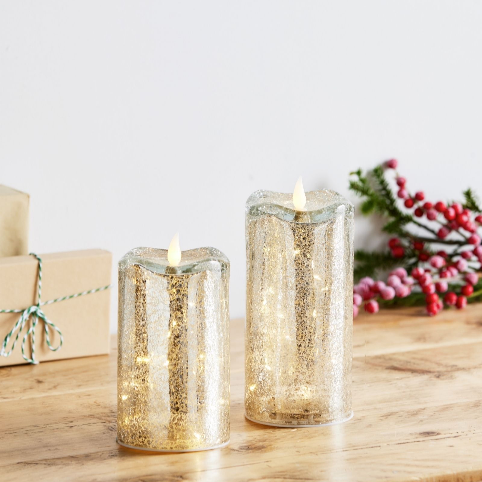 Outlet Home Stories Set Of 2 LED Mercury Candles