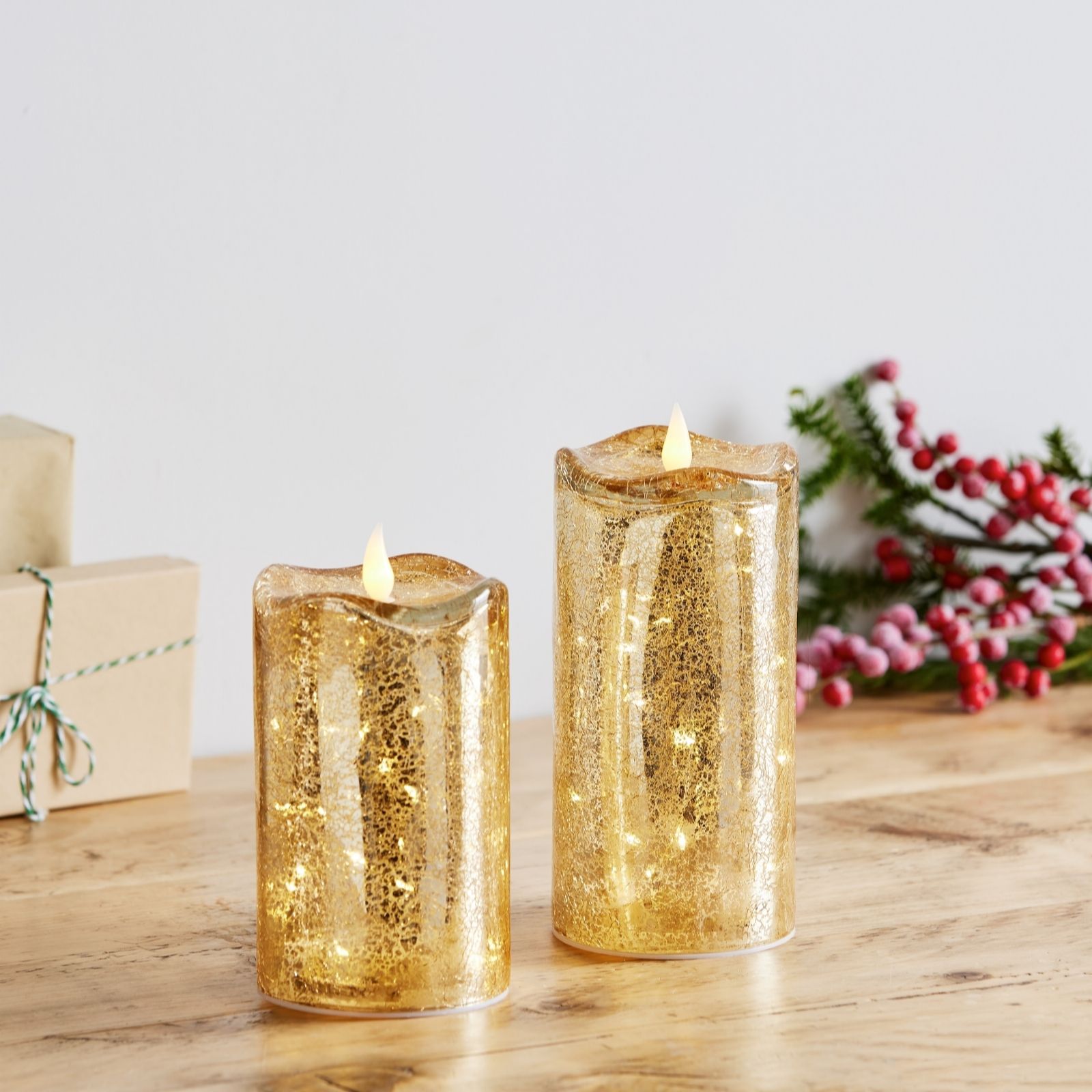 Outlet Home Stories Set Of 2 LED Mercury Candles