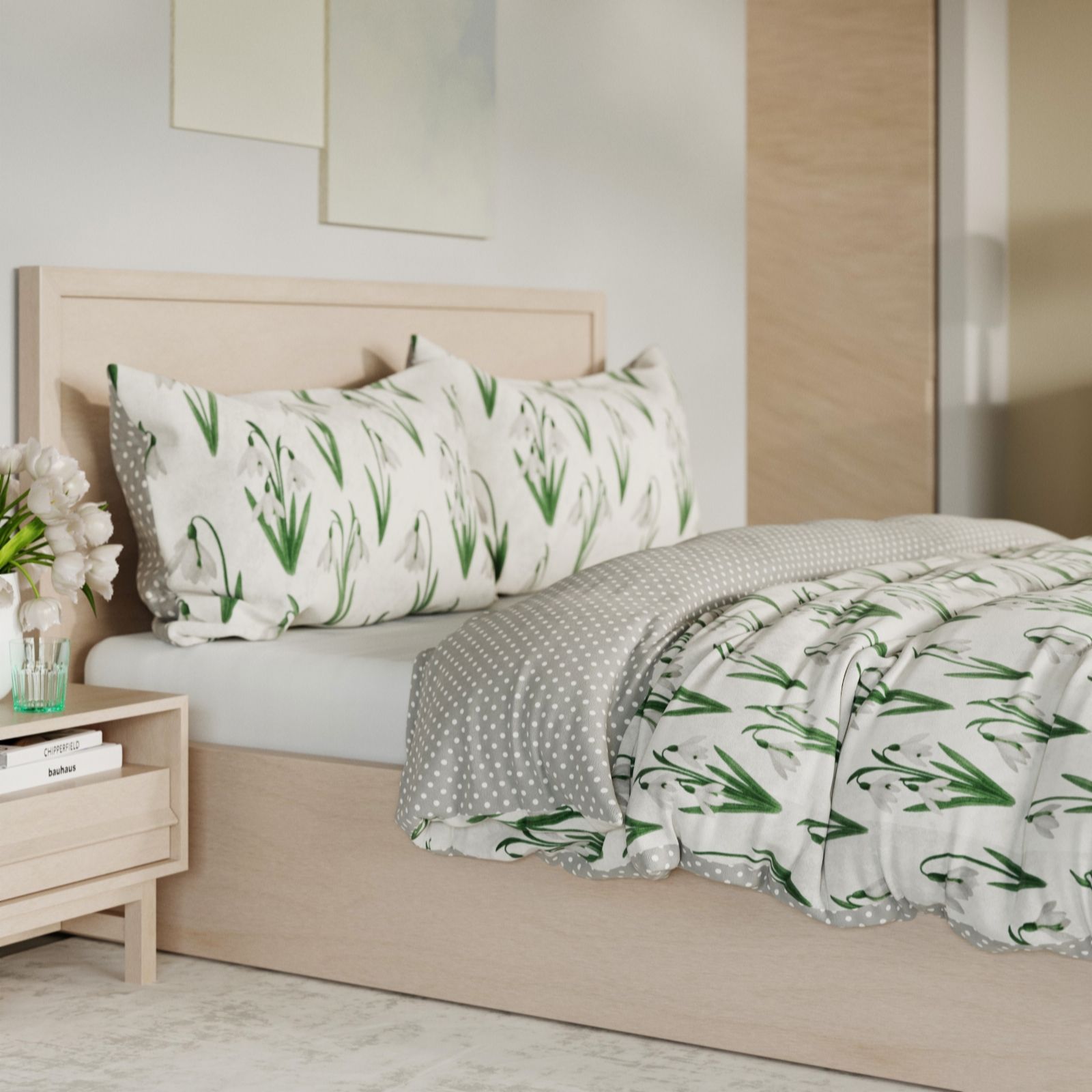 Cozee Home Snow Drop Reversible 3 Piece Duvet Set