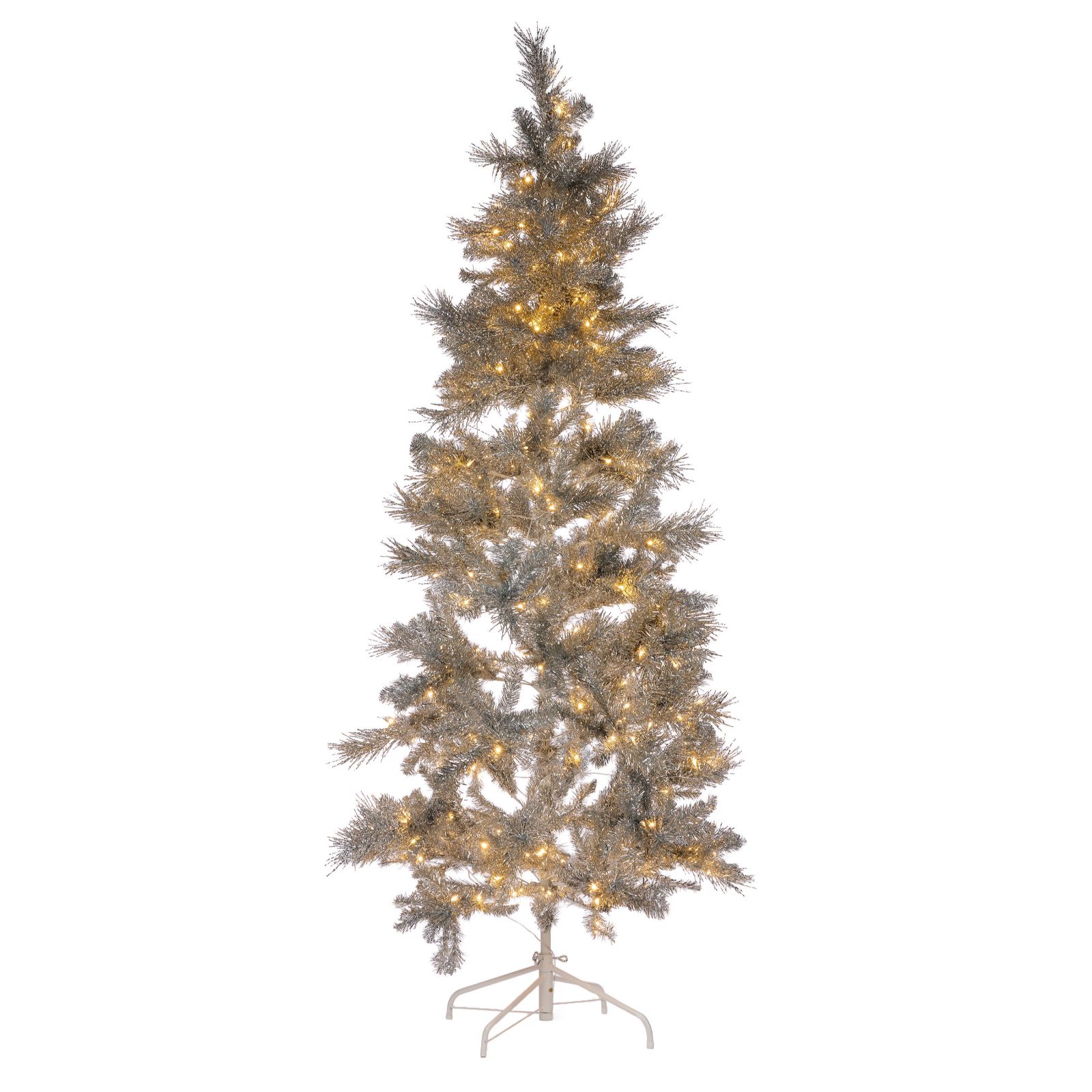 Festive Pre Lit Retro Tinsel Tree