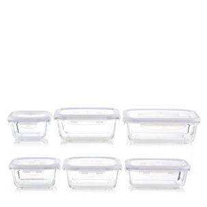 Lock & Lock 6 Piece Oven Safe Glass Containers - 817814
