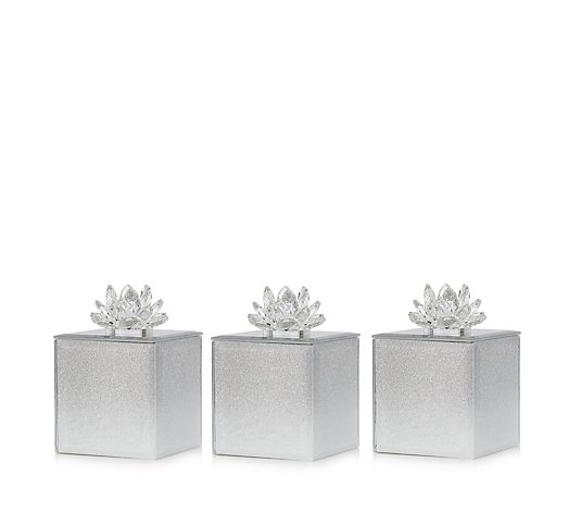 JM by Julien Macdonald Set of 3 Glitter Glass Trinket Boxes