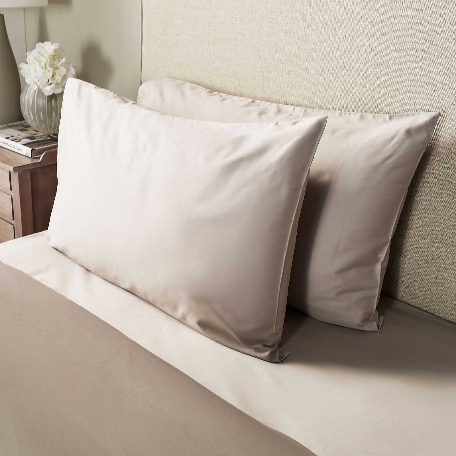 K By Kelly Hoppen Set of 2 Housewife Pillow Cases QVC UK