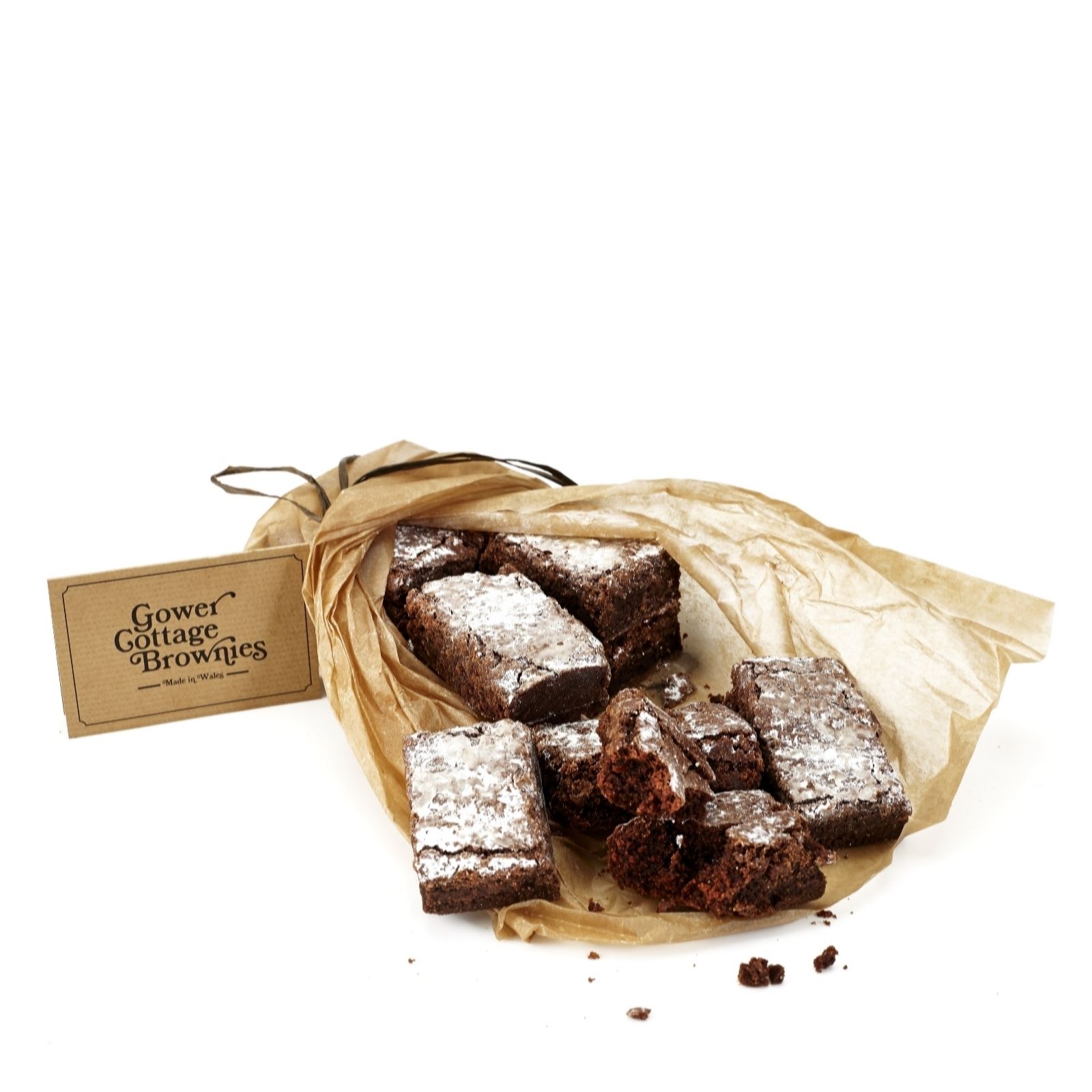 Gower Cottage Set of 12 Handmade Gluten Free Belgian Chocolate Brownies