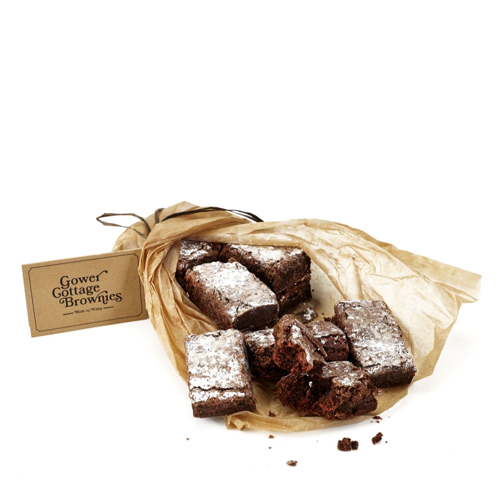Gower Cottage Set of 12 Handmade Gluten Free Belgian Chocolate Brownies